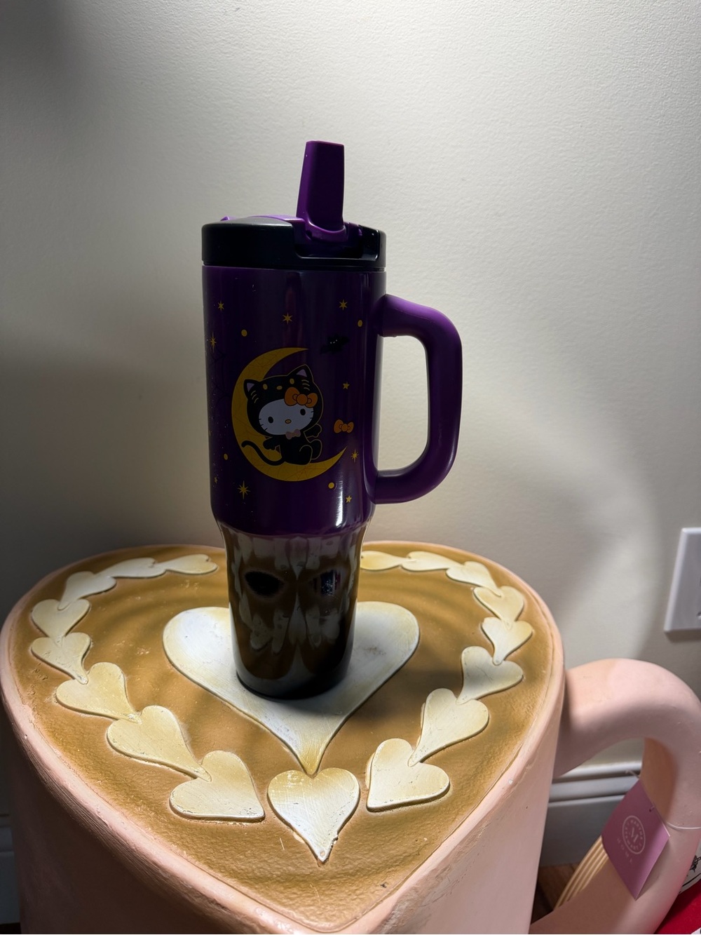 2025 Hello Kitty Purple Halloween Cat in Moon 40 Oz Tumbler Cup
